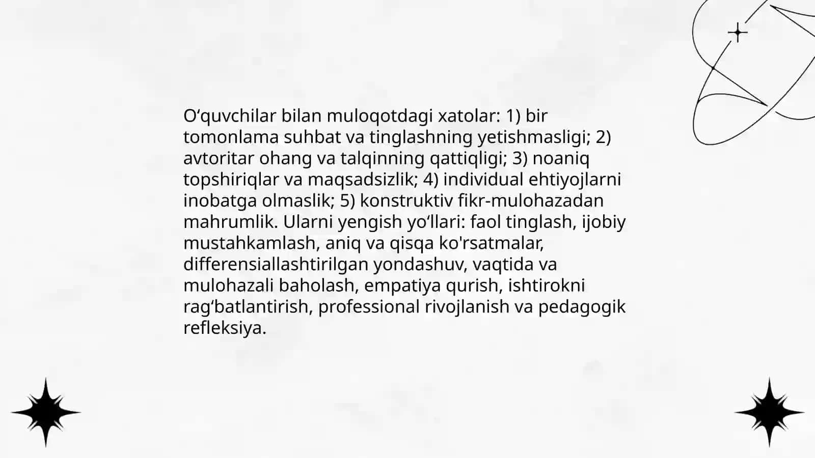 Yosh pedagoglar faoliyatida yoʻl qoʻyiladigan xatolar va ularni yengish yoʻllari 4
