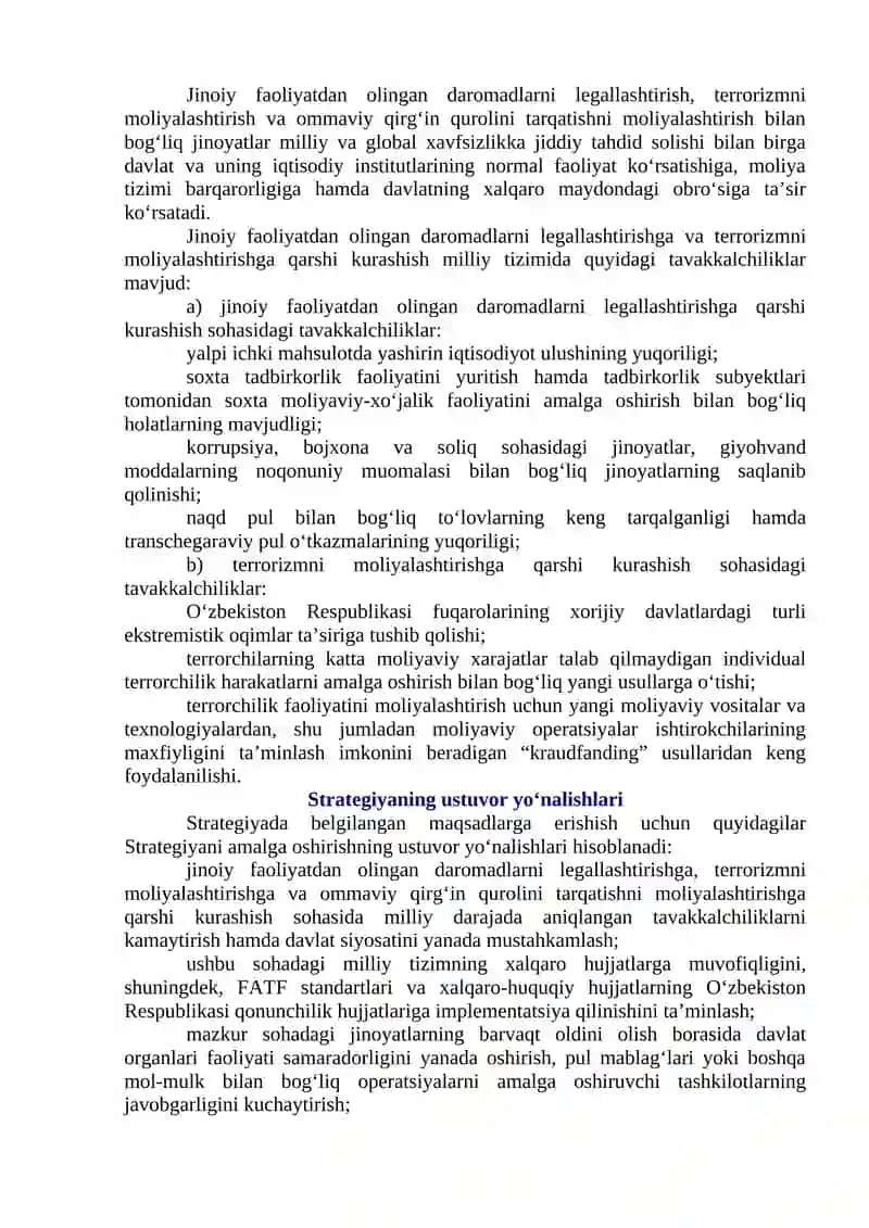 Jinoiy faoliyatdan olingan daromadlarni legallashtirishga va terrorizmni moliyalashtirishga qarshi kurashish boʼyicha ichki nazorat qoidalari 4