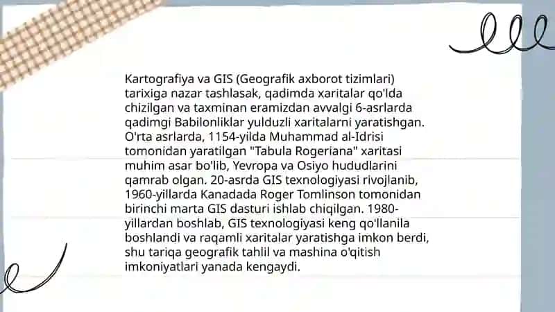 GIS tarixi va uning arxeologiya sohasida qoʻllanilishi 4