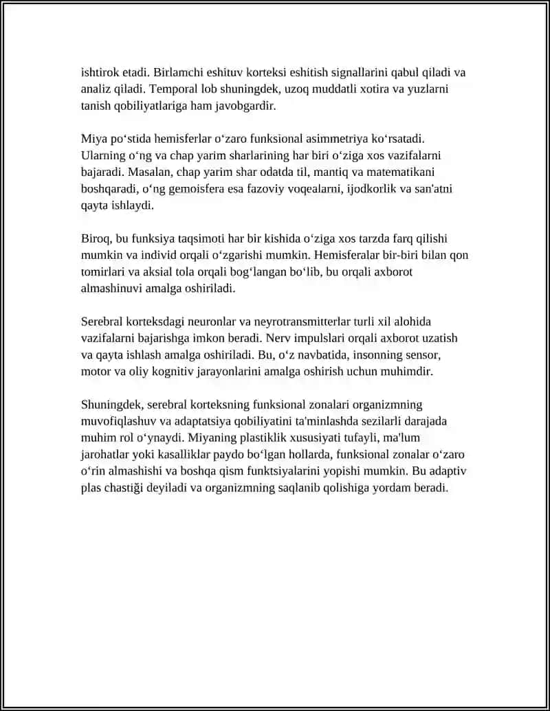 INSON MARKAZIY NERV TIZIMINING OLIY BOʻLIM FIZIALOGIYASI 4