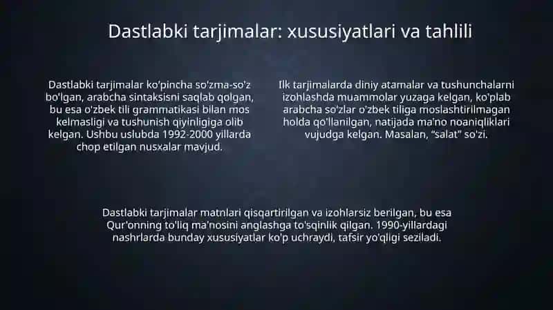 Mustaqil yillarida Quronning ózbek tiliga tarjima qilinishi va tafsirlari 4