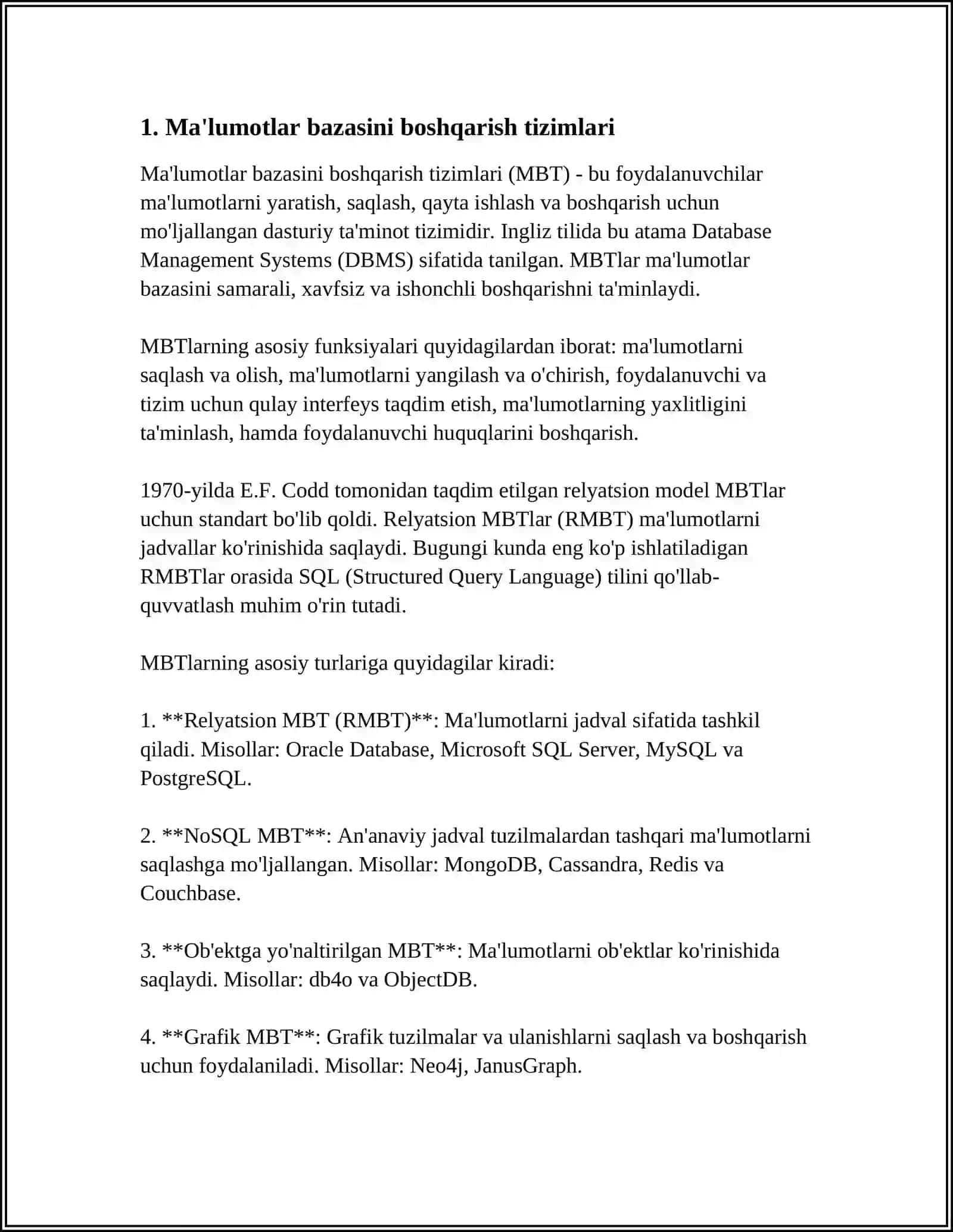 MA’LUMOTLAR BAZASINI SHAKLLANTIRISHDA TEHNOLOGIYA PERSPEKTIVALARI 4