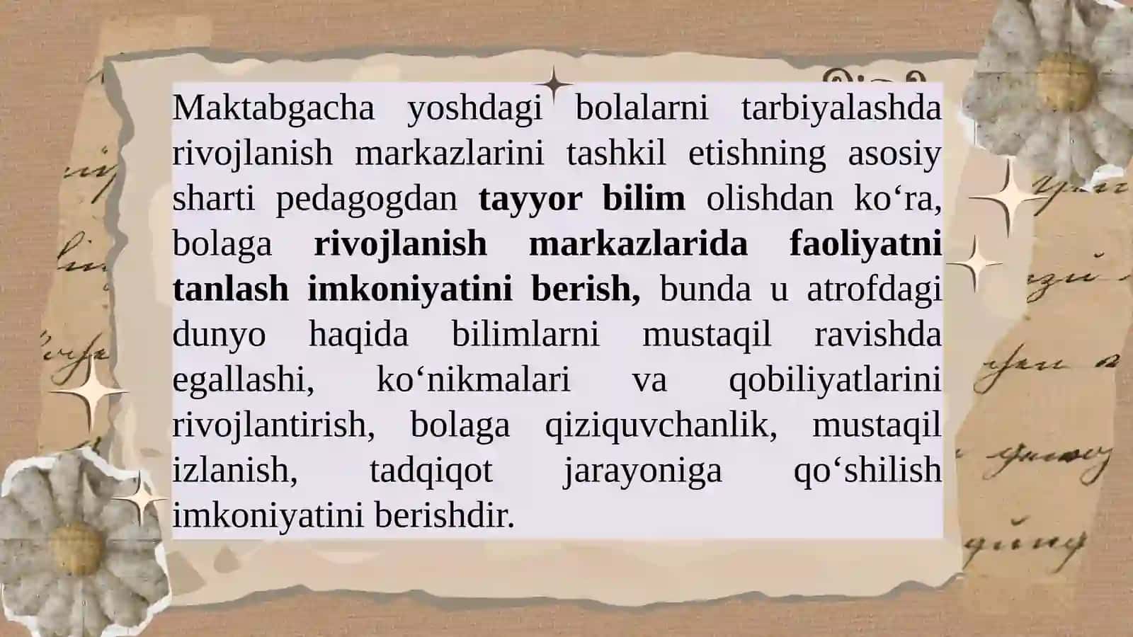 Maktabgacha ta’limda markazlarda olib boriladigan ishlar mazmuni 4