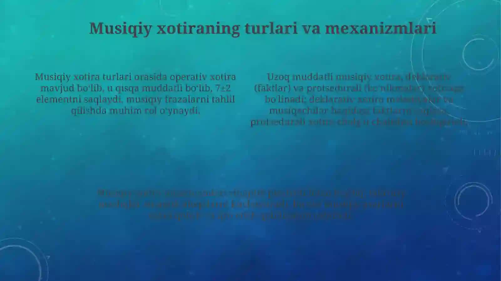 Musiqiy idrok, xotira va tafakkur 4