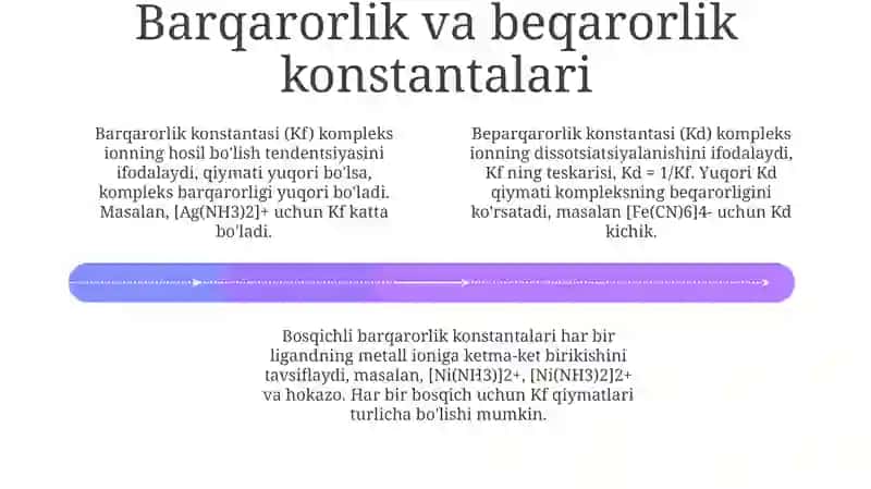 Kompleks birikmalarning eritmada muvozanati va barqarorlik konstantalari 4