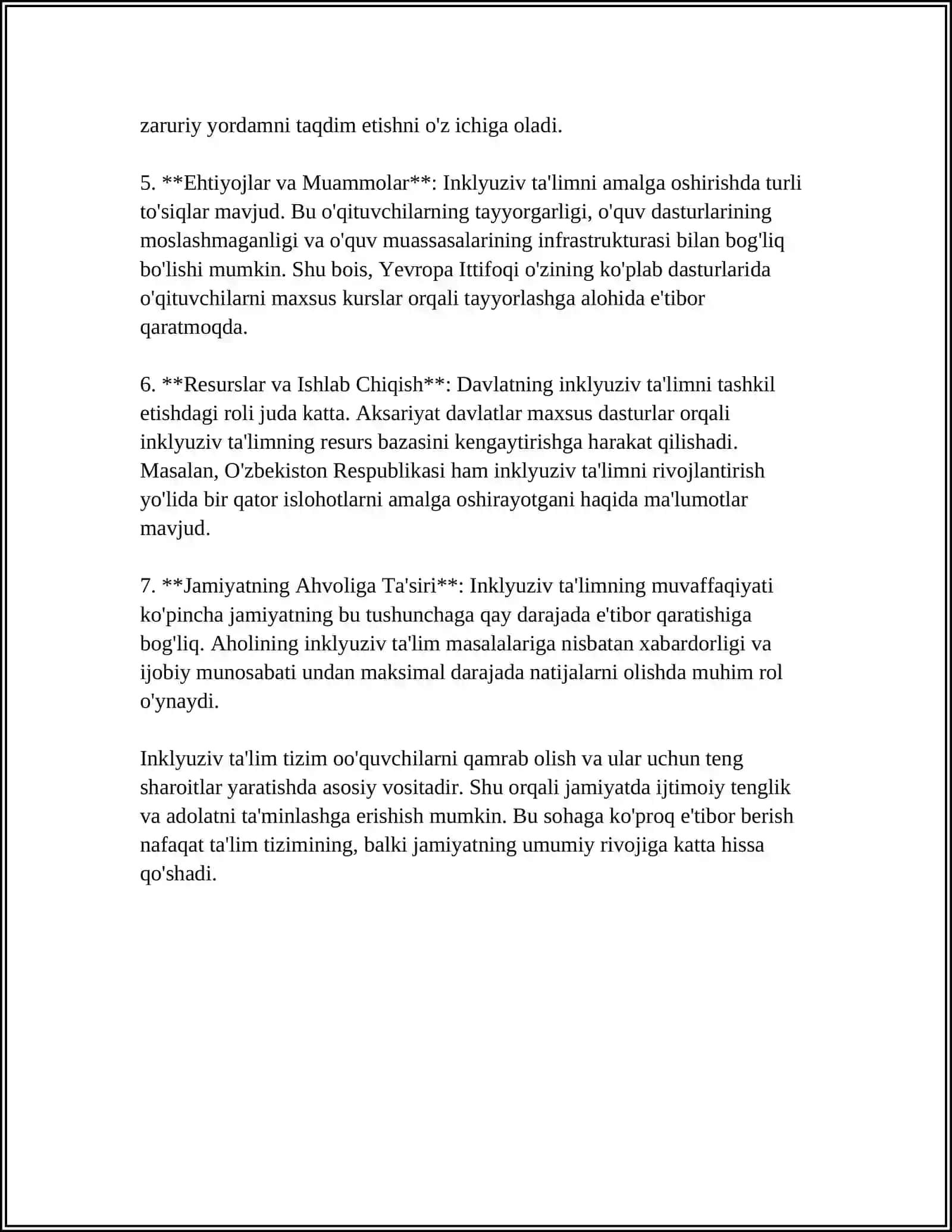 АLOHIDА TА’LIM EHTIYOJLАRI BО‘LGАN BOLАLАRNING INKLYUZIV TА’LIMI YANGI TА’LIMIY АMАLIYOT SIFАTIDА 4