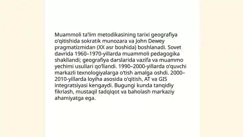 Geografiyani oʻqitishda muammoli taʼlim texnologiyalari 4