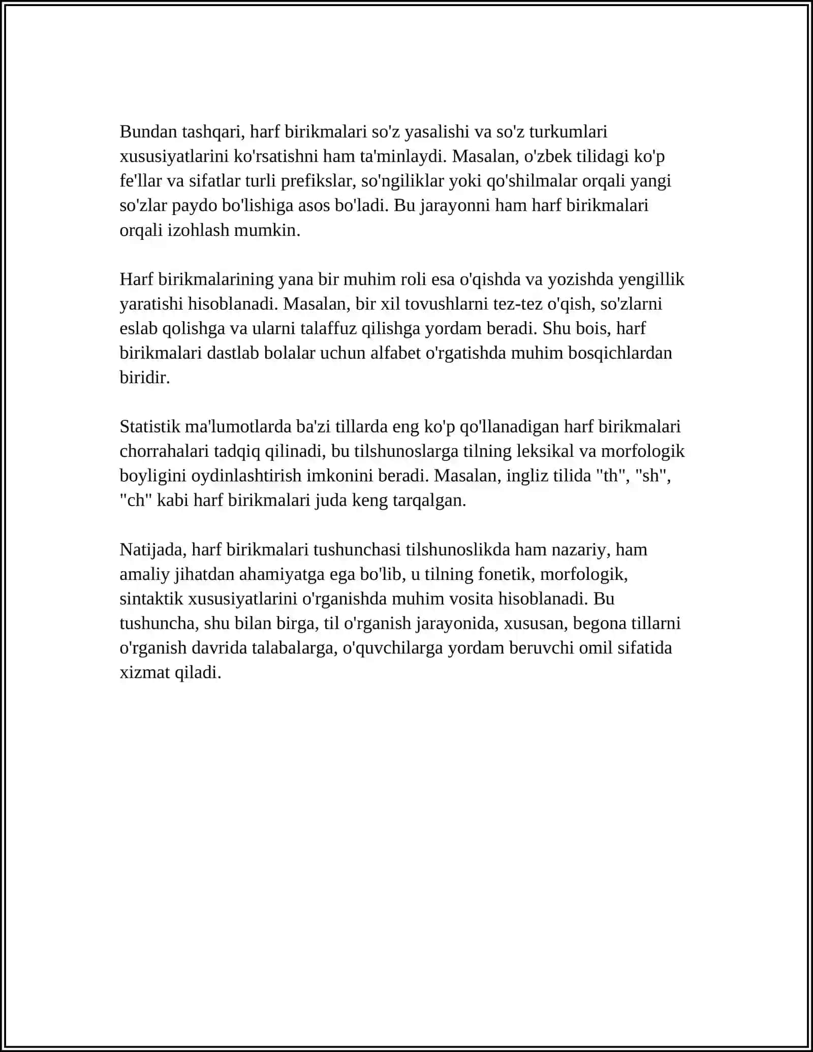 Harf birikmalari tushunchasi 4