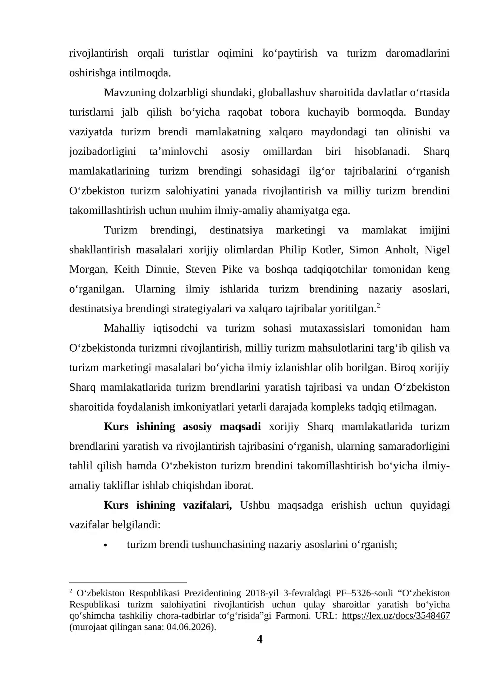 Xorijiy Sharq mamlakatlarida turizm brendlarini yaratish tajribasi 4