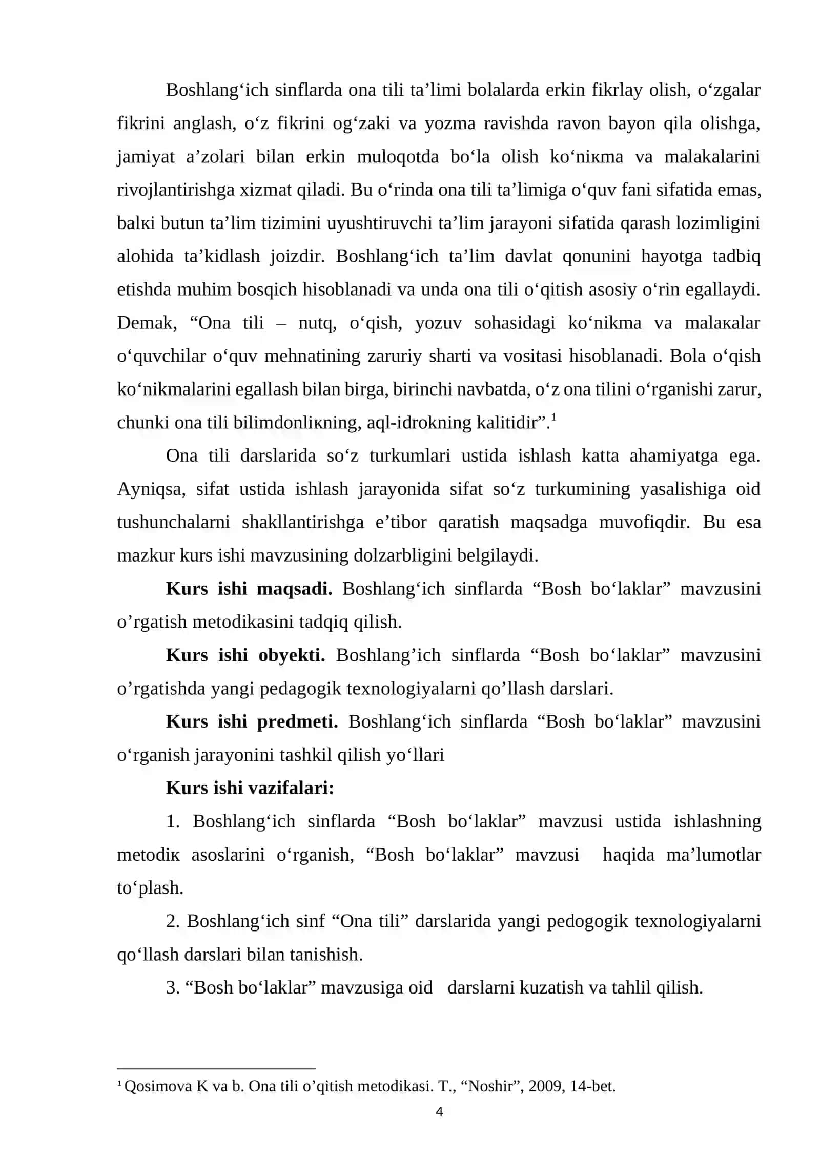 3-sinfda “Bosh bo‘laklar” mavzusini o‘rgatishda yangi pedagogik texnologiyalardan foydalanish 4