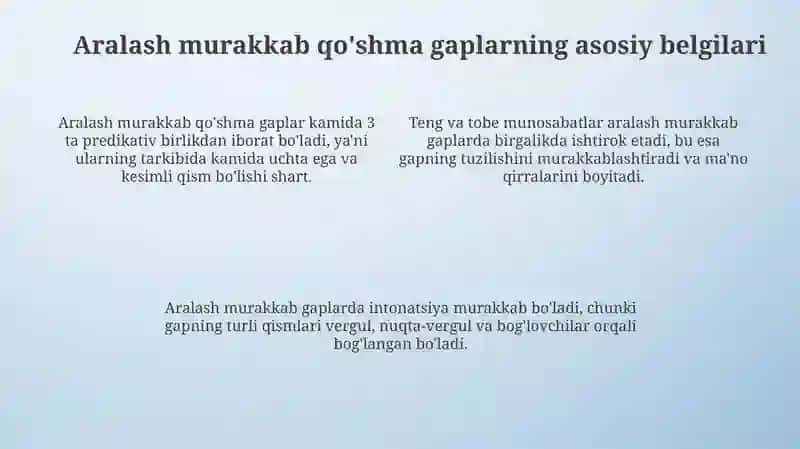 Aralash murakkab qo’shma gap qoliplari 4