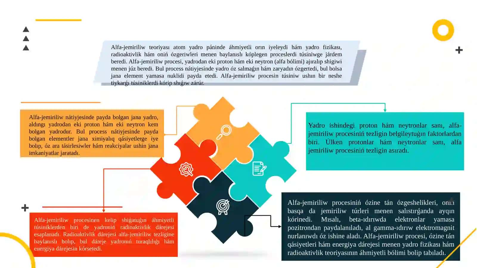 ATOM YADROSI HÁM ELEMENTAR BÓLEKSHELER FIZIKASÍ. PÁNINEN ÓZ BETINSHE JUMÍS 4