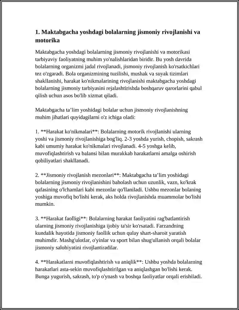 MAKTABGACHA YOSHDA BOLALARNING RIVOJLANISHI VA MOTORIKA 4