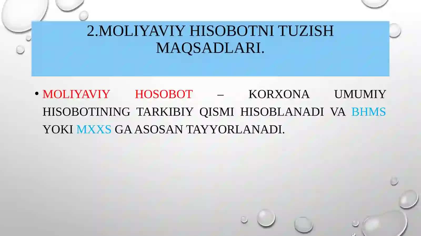 Moliyaviy hisobotni tayyotlash va tuzish asoslari 4