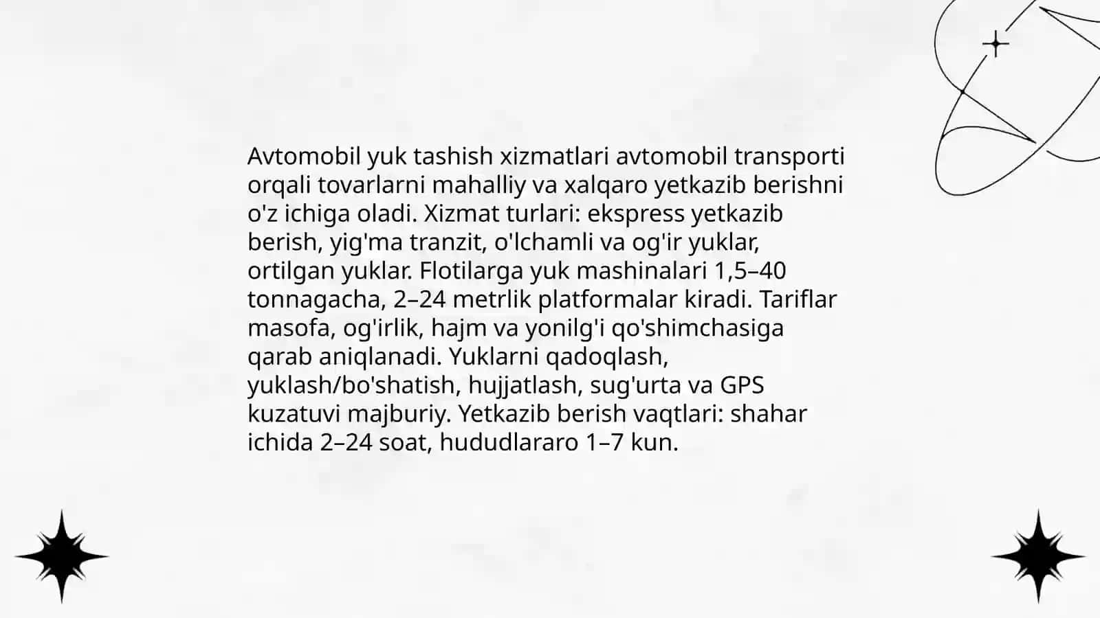 Tashish va saqlash xizmatlari 4