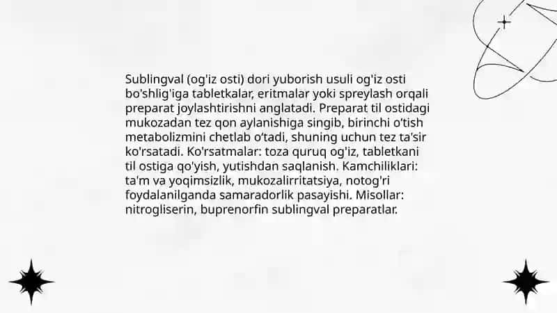 Og'iz orqali (peroral) dori yuborish usullari 4