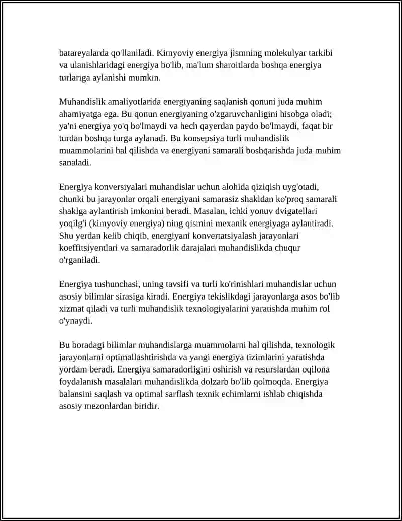 MUHANDISLIKDA ENERGIYA TUSHUNCHASI VA UNING TURLARI 4