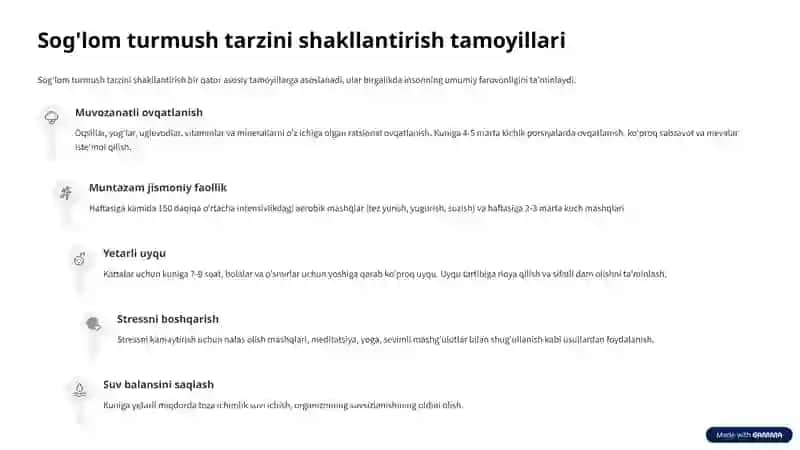 Sog'lom turmush tarzi: Salomatlik garovi 4