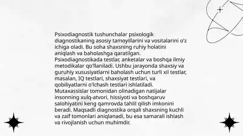 Psixodiagnostik tushunchalar, lug'at tezaurasi 4