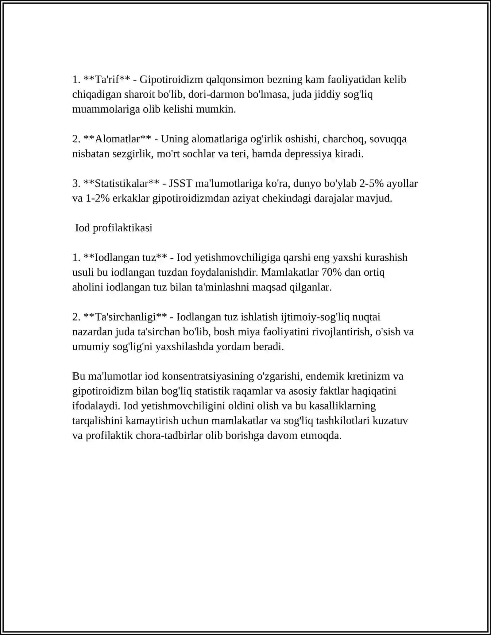 BIOGEN ELEMENTLARNING KONSENTRATSIYASI ÕZGARISHI BILIAN BOĢLIQ ENDEMIK VA KASBIY KASALIKLAR 4