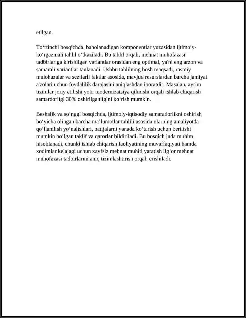 Mehnat Muhofazasi Tadbirlarining Ijtimoiy-Iqtisodiy Samaradorligini Hisoblash 4