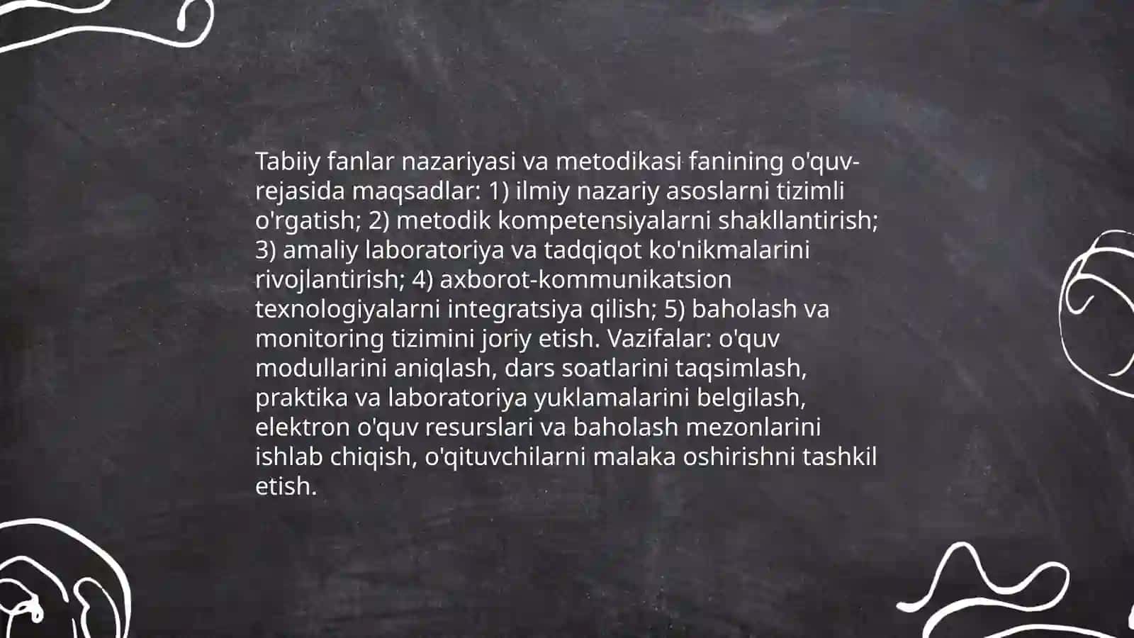 Tabiiy fanlar nazariyasi va metodikasi faning asosiy maqsadi vazifalari 4
