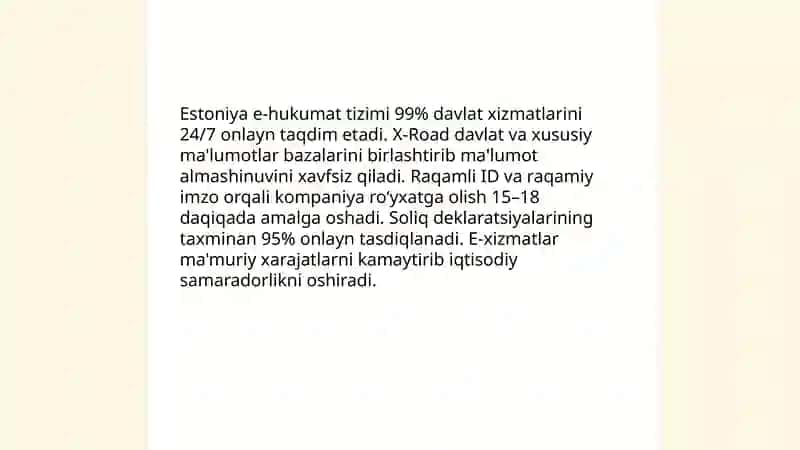 Estoniya davlati tajribasi asosida iqtisodiy oʻsish 4