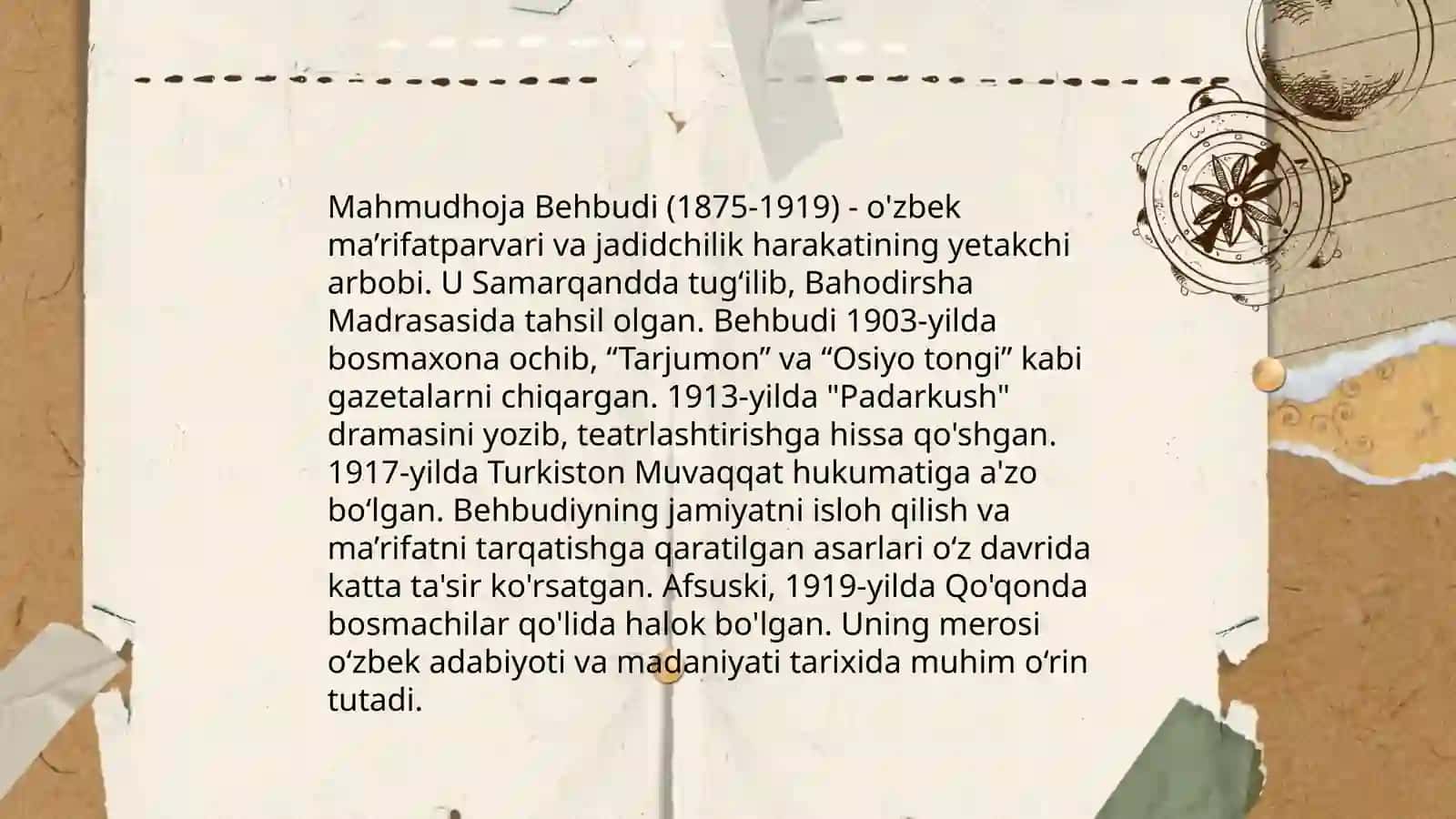 Mahmudhoja Behbudiy va jadidchilik harakati 4