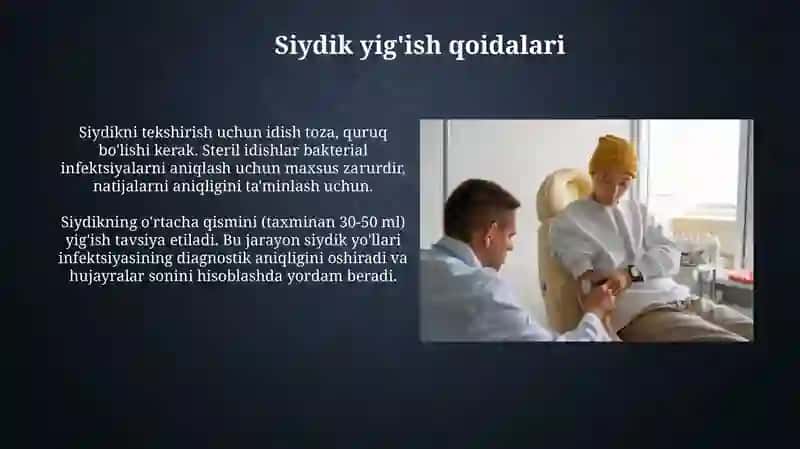 Bemordan qon siydik balg'am va axlat yeg'ish qoidalari 4