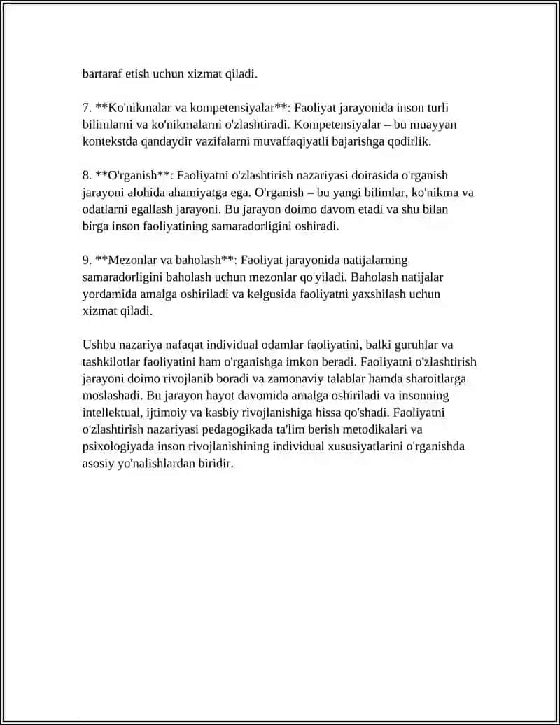 Faoliyatning O'zlashtirilishi va Malakalarni Egallash.Motiv va Motivatsiya 4