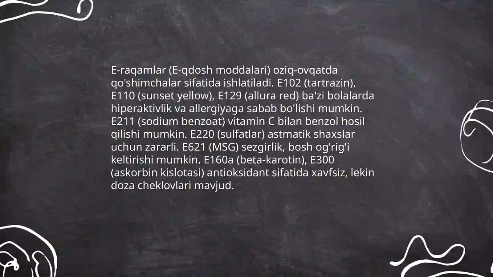 Oziq Ovqat Mahsulotlarining Tarkibi Foydali Va Zararli Xususiyatlari Yorliqlarini Organish 4