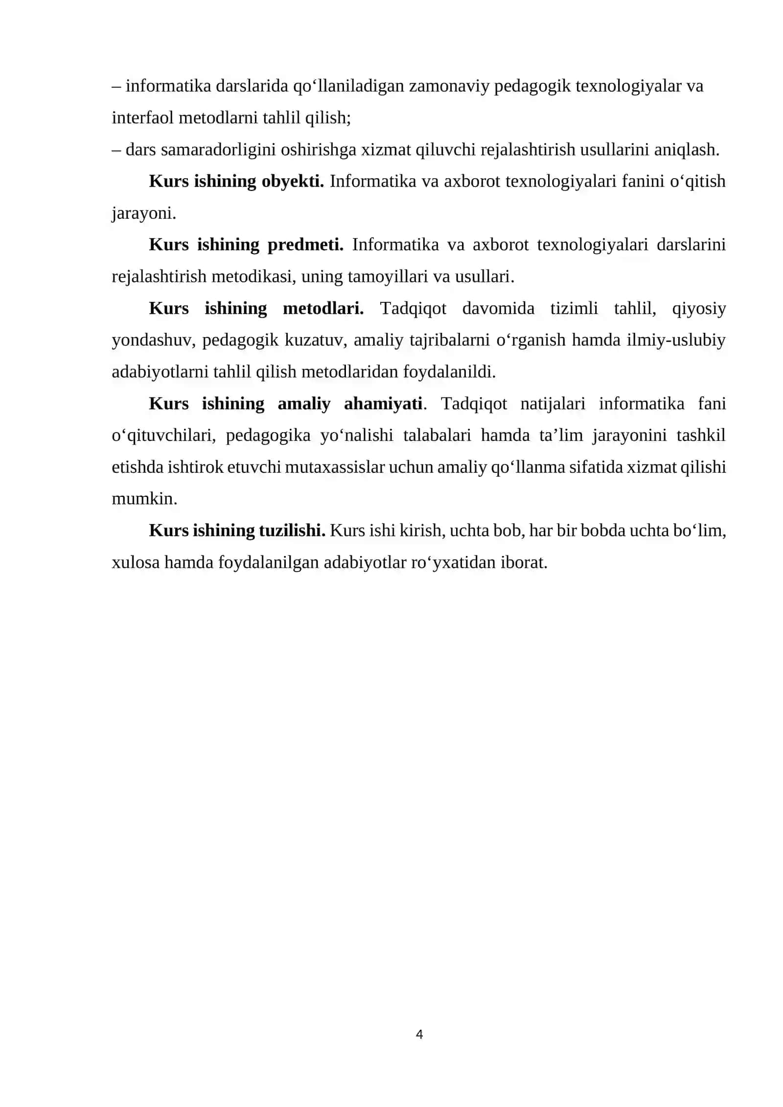 Informatika va axborot texnologiyalari darslarini rejalashtirish metodikasi 4