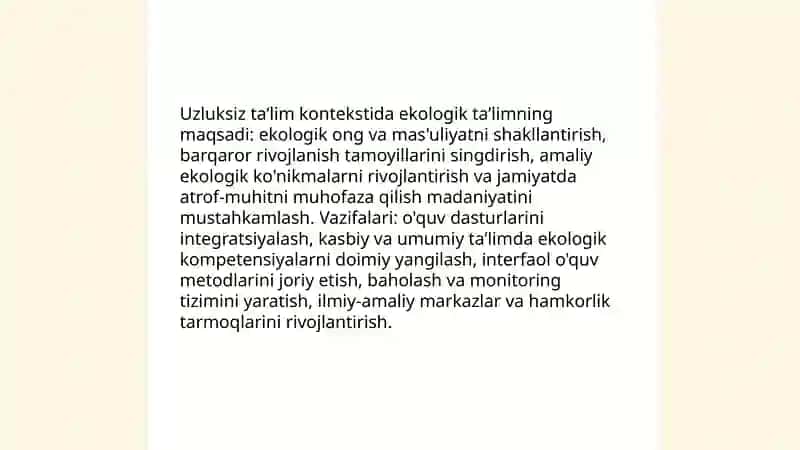 Uzluksiz ta'limda ekologik ta'lim konsepsiyasi 4