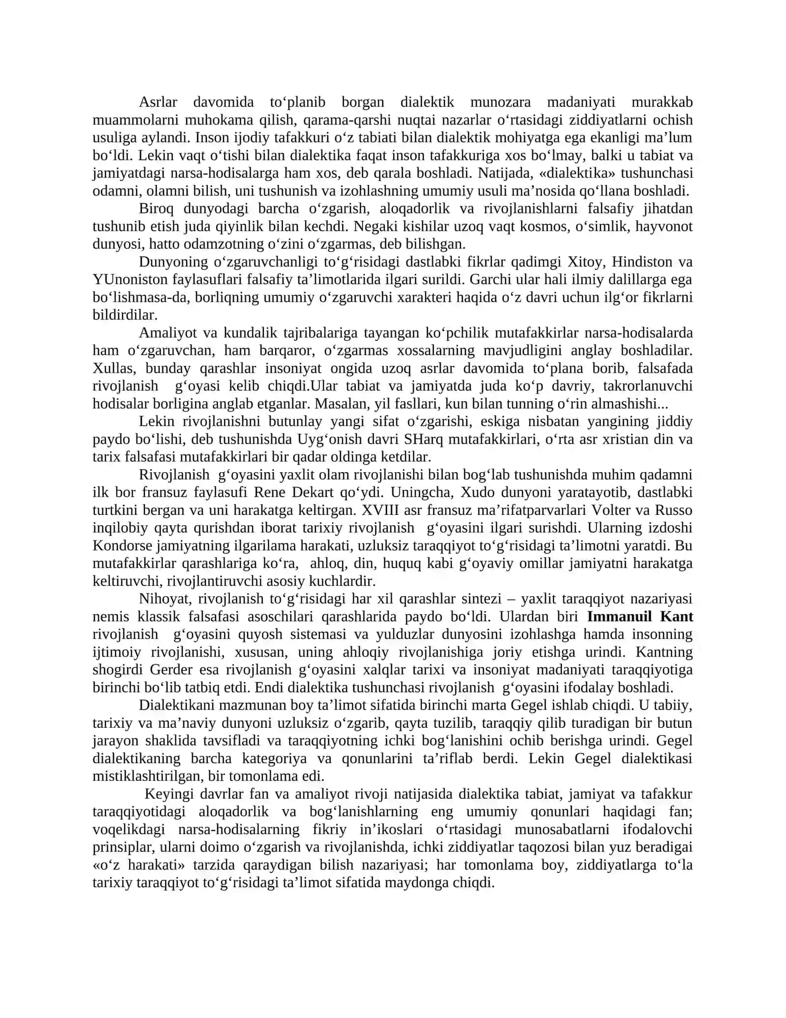 OLAMNING UNIVERSAL ALOQALARI VA RIVOJLANISH. FALSAFANING QONUN VA KATEGORIYALARI 4