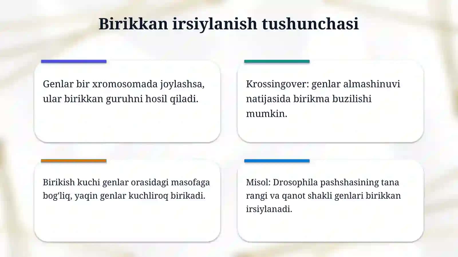 Birikkan holda belgilar irsiylanishini organish 4