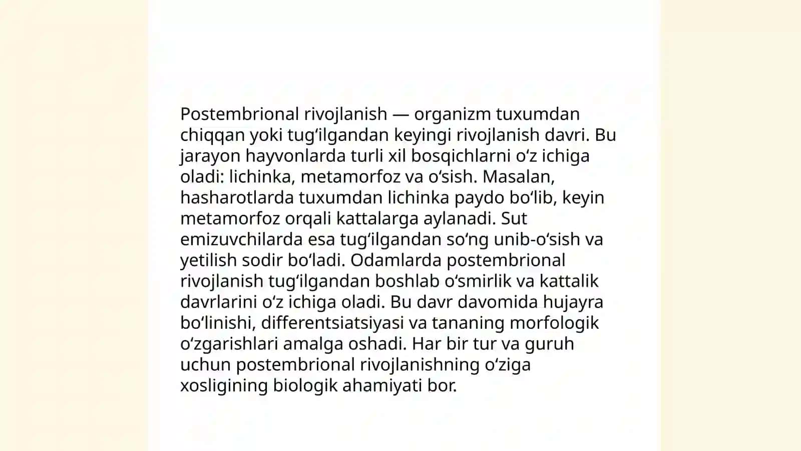 Teratogen omillar Postembrional umumiy qonuniyatlari. Gerantologiya. Regeneratsiya. Gomeostaz. Transplantatsiya 4