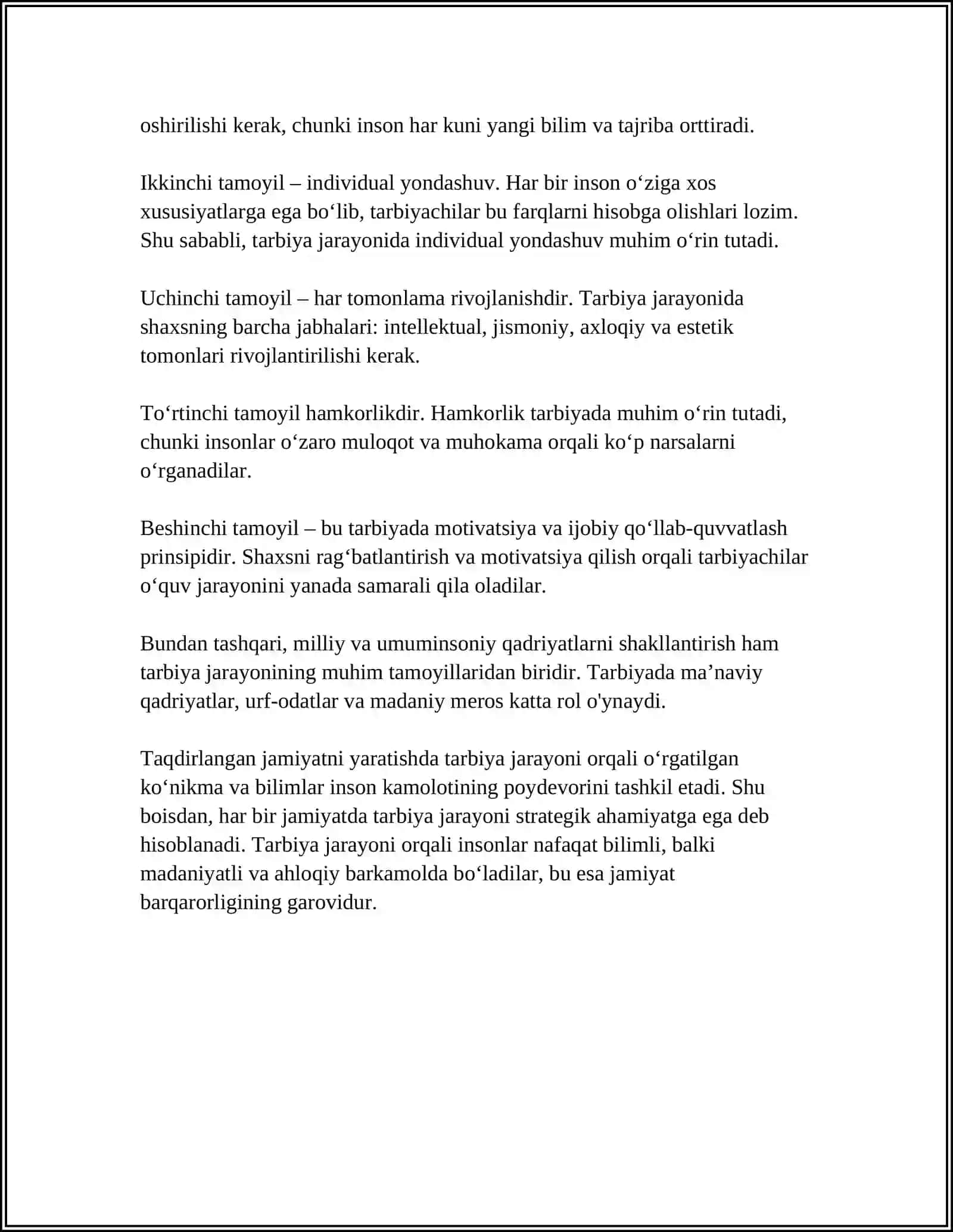 G'ARB PEDAGOGIKASIDA TARBIYA MASALALARI 4