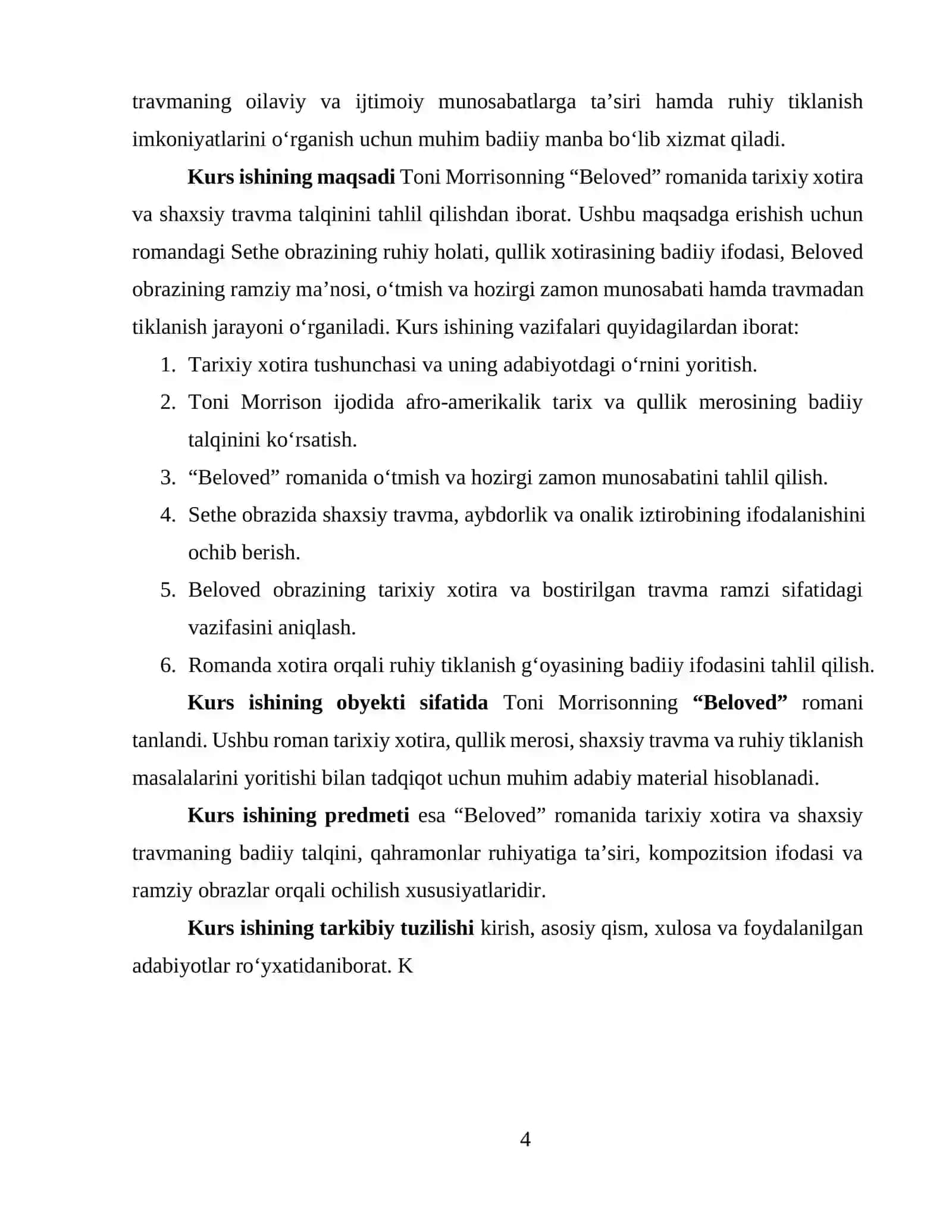 TONI MORRISONNING “BELOVED” ROMANIDA TARIXIY XOTIRA VA SHAXSIY TRAVMA TALQINI 4