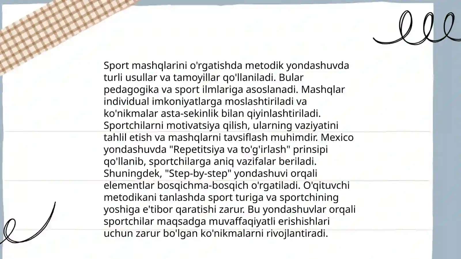 Sport mashqlari oʻrgatish metodikasi 4