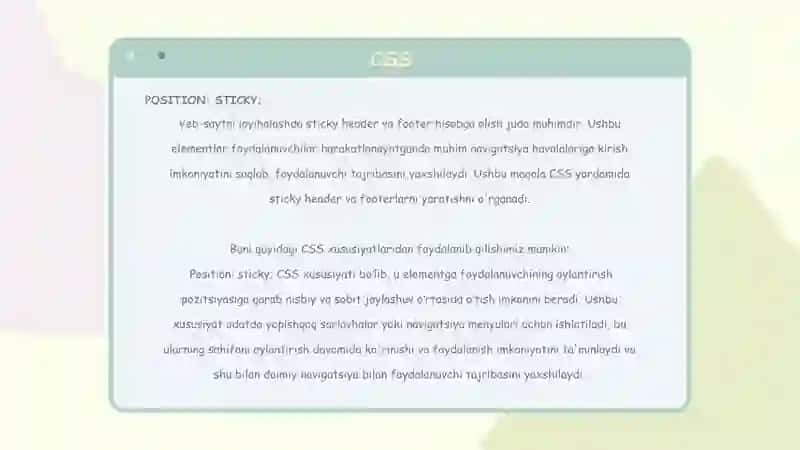 HTML-DAGI HEADER VA FOOTER ELEMENTI O'RTASIDAGI FARQ NIMA? 4