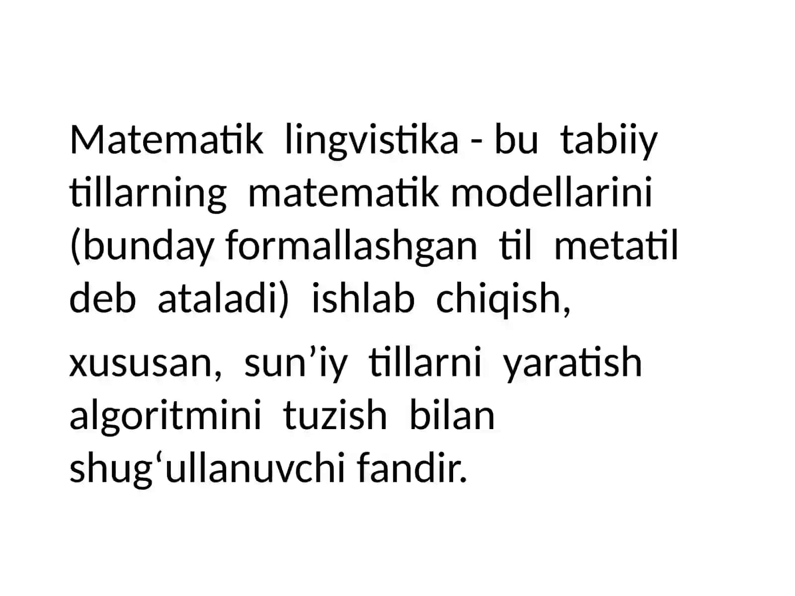 Matematik lingvistika fani 4