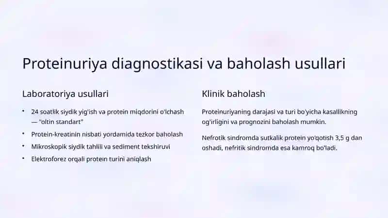 Proteinuriya, Gematuriya va Silindruriyaning Klinik Ahamiyati 4