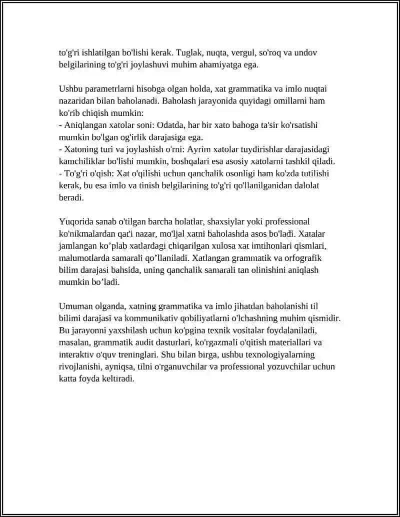 XATLARNI BAHOLASH VA TAHLIL QILISH 4