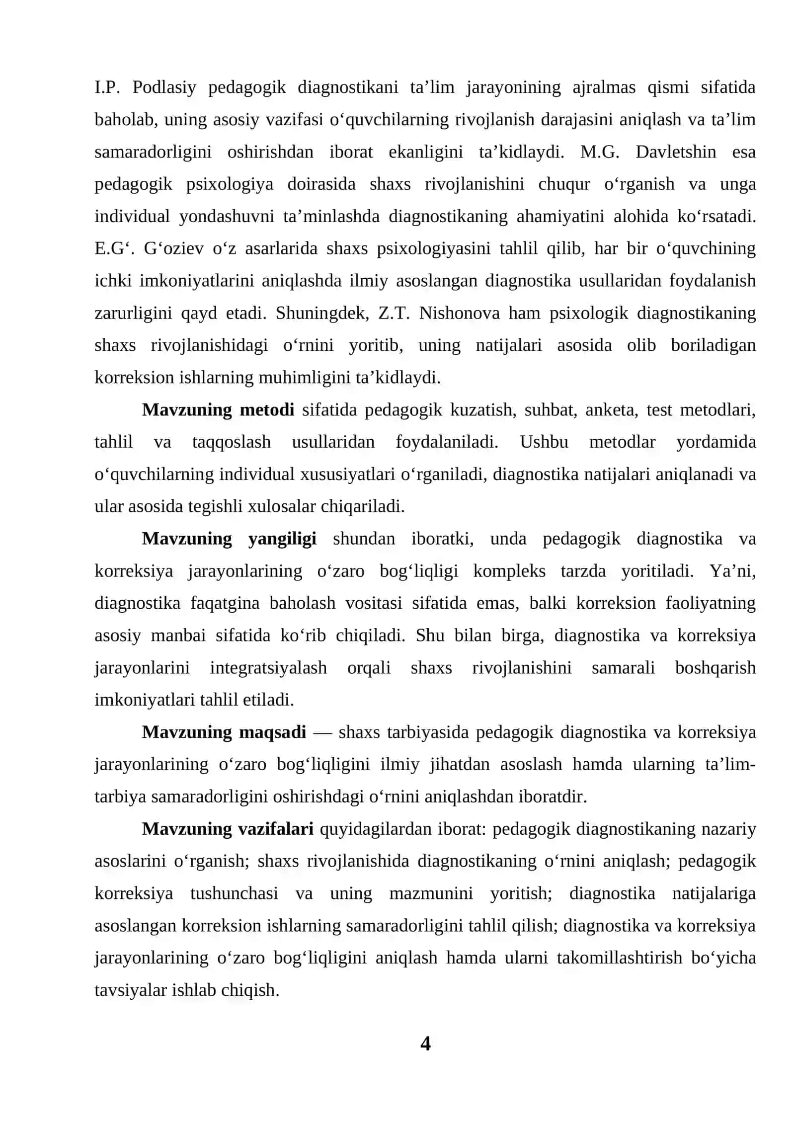 Shaxs tarbiyasida diagnostika va korreksiya o'zaro bog’liqligi 4