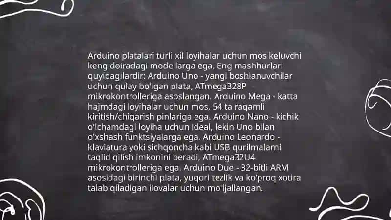 ARDUINO. ARDUINO VA UNING IMKONIYATLARI 4