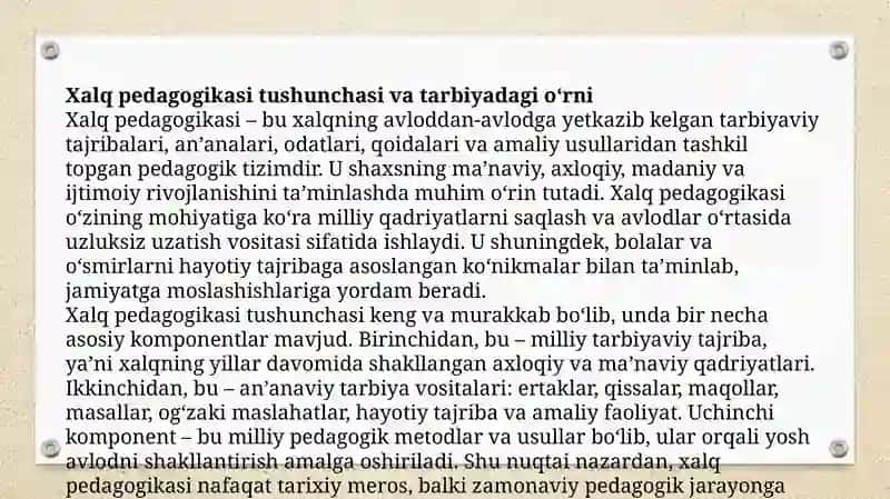 Xalq pedagogikasida tarbiya usullari 4