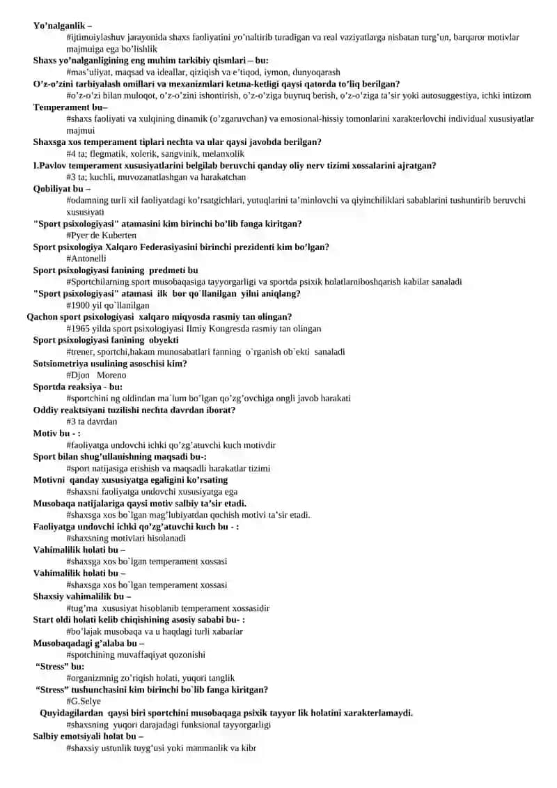 Psixologiya va sport psixologiyasi 4