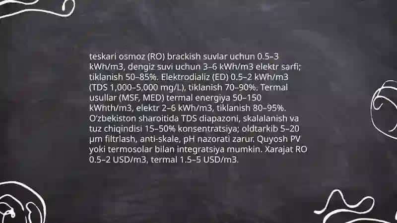 Òzbekiston sharoitida shòr suvlani chuchuklashtirish gòyasini yaratish 4