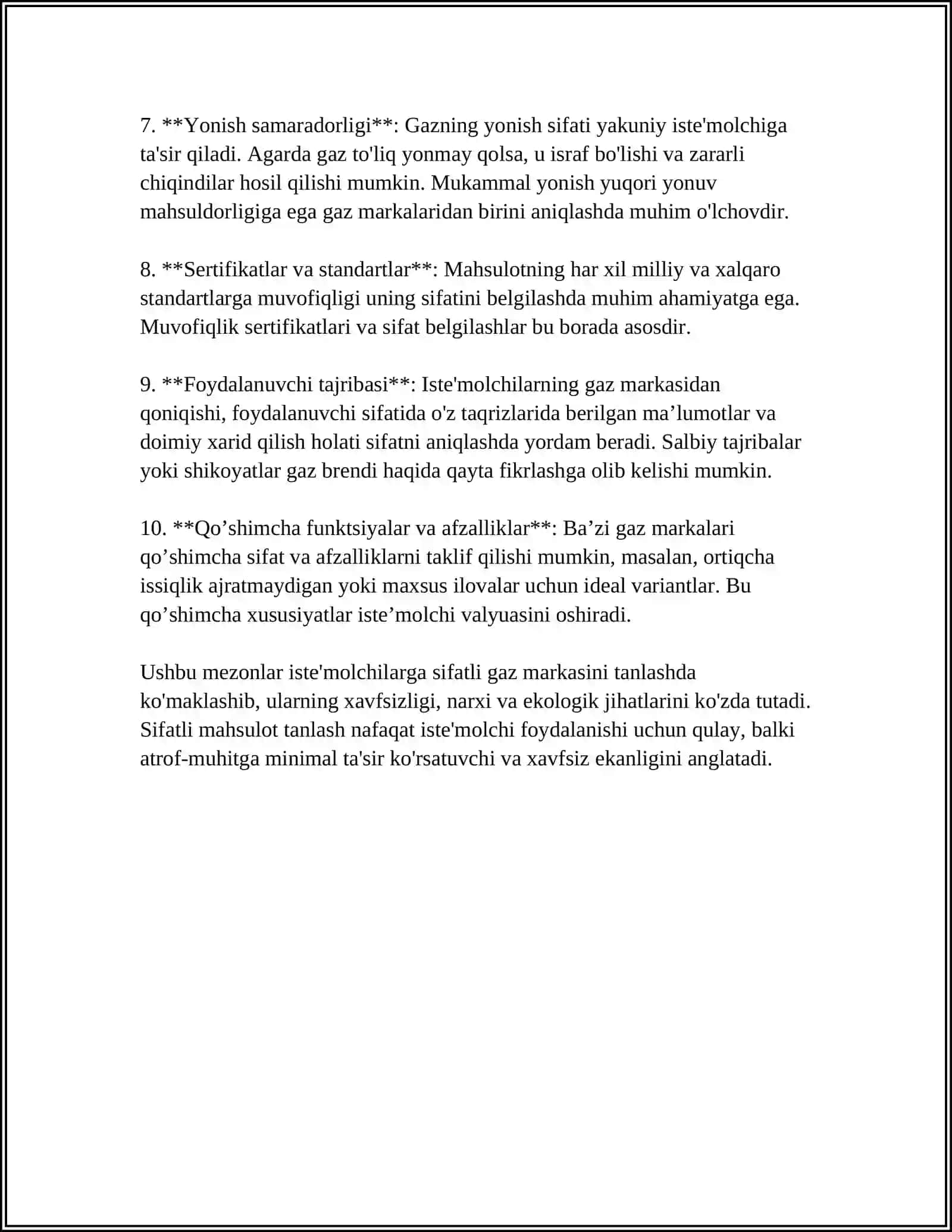ENG SIFATLI GAZ MARKASINI ANIQLASH 4