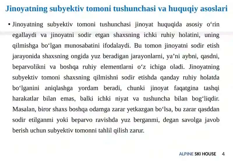 Jinoyatning subyekitv tomonitushunchasi 4